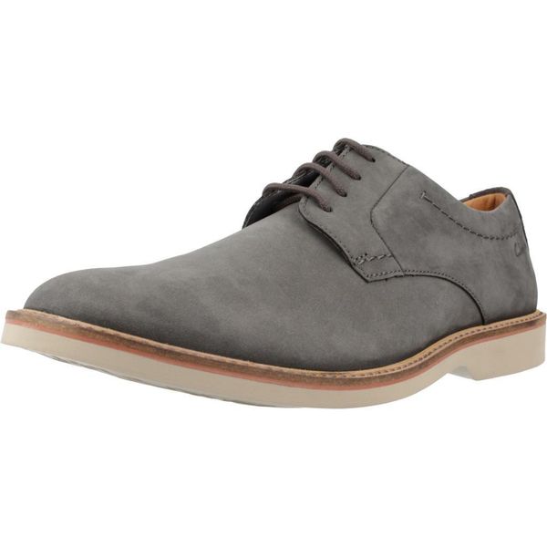 Buty CLARKS ATTICUS LTLACE Szary. Szare obuwie trekkingowe damskie Clarks, ze skóry, bez zapięcia. Za 332.99 zł.