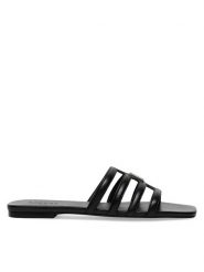 Badura Klapki JEAN-113775 Czarny. Czarne klapki damskie Badura, bez wzorów, ze skóry, bez obcasa, bez zapięcia. Za 139.99 zł.