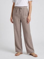 MOSS COPENHAGEN Spodnie "Viana" w kolorze szarobrązowym rozmiar: S. Brązowe spodnie materiałowe damskie Moss Copenhagen, bez wzorów, z materiału. Za 184.95 zł.