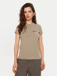 Karl Lagerfeld Jeans T-Shirt A1W17004 Beżowy Slim Fit. Brązowe t-shirty damskie Karl Lagerfeld Jeans, m, bez wzorów, z bawełny, bez kołnierzyka. Za 189.99 zł.