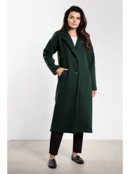 Awama Płaszcz w kolorze zielonym rozmiar: L. Zielone płaszcze damskie Awama, l, bez wzorów, z tkaniny, bez kaptura. Za 279.45 zł.