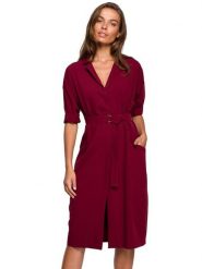 Stylove Sukienka w kolorze czerwonym rozmiar: XXL. Czerwone sukienki damskie Stylove, bez wzorów, z tkaniny, bez ramiączek. Za 79.99 zł.