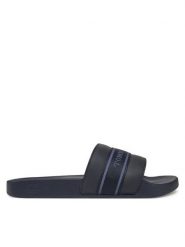 Tommy Hilfiger Klapki Hilfiger Poolside With Webbing FW0FW08529 Granatowy. Niebieskie klapki damskie Tommy Hilfiger, bez wzorów, ze skóry, bez obcasa, bez zapięcia. Za 99.99 zł.