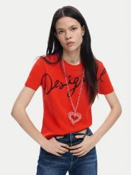 Desigual T-Shirt Florencia 26SWTK07 Czerwony Regular Fit. Czerwone t-shirty damskie Desigual, m, bez wzorów, z bawełny, bez kołnierzyka. Za 149.99 zł.