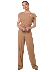 Stylove Kombinezon w kolorze beżowym rozmiar: XL. Brązowe kombinezony damskie Stylove, xl, bez wzorów, z tkaniny, bez kołnierzyka, bez ramiączek. Za 82.99 zł.