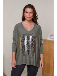 Curvy Lady Sweter w kolorze khaki rozmiar: 44/46. Brązowe swetry klasyczne damskie Curvy Lady, z bawełny, bez kołnierzyka. Za 106.13 zł.