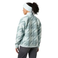 Sweter damski Helly Hansen Imperial Printed Pile Snap. Niebieskie swetry klasyczne damskie Helly Hansen, z polaru, bez kołnierzyka. Za 638.00 zł.