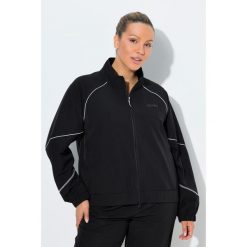 Damskie Funkcyjna kurtka treningowa stójka 2-kierunkowy zamek błyskawiczny. Czarne kurtki damskie Ulla Popken, plus size, bez wzorów, z materiału, bez kaptura. Za 349.99 zł.