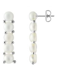 Pearl Addict Srebrne kolczyki-wkrętki z perłami rozmiar: onesize. Białe kolczyki damskie Pearl Addict, z perłą, srebrne. Za 217.99 zł.