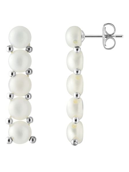 Pearl Addict Srebrne kolczyki-wkrętki z perłami rozmiar: onesize. Białe kolczyki damskie Pearl Addict, z perłą, srebrne. Za 217.99 zł.