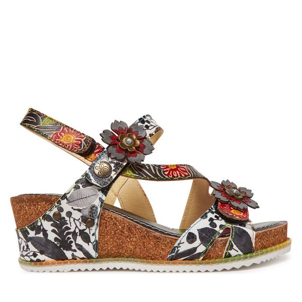 Sandały Laura Vita. Czarne sandały damskie LAURA VITA, bez wzorów, bez obcasa, na koturnie, bez zapięcia. Za 459.99 zł.