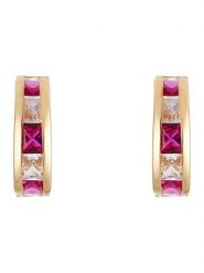 OR ÉCLAT Złote kolczyki-półkreole "Redarc" z cyrkoniami i rubinami rozmiar: onesize. Żółte kolczyki damskie Or Éclat, z cyrkonią, złote. Za 434.99 zł.