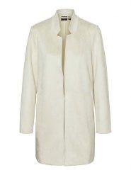 Vero Moda Płaszcz przejściowy w kolorze kremowym rozmiar: XS. Brązowe płaszcze damskie Vero Moda, xs, bez wzorów, ze skóry, bez kaptura. Za 169.45 zł.