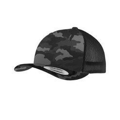 Czapka Camo Trucker Cap. Brązowe czapki damskie FLEXFIT, bez wzorów. Za 84.99 zł.