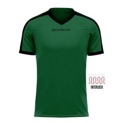 Koszulka piłkarska dla dorosłych Givova Revolution Interlock. Czarne bluzki damskie Givova, bez wzorów, sportowe, bez kołnierzyka, bez ramiączek. Za 159.99 zł.