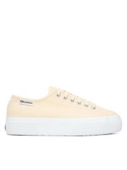 Superga Tenisówki Platform Leggera S2142ZW Beżowy. Brązowe obuwie sportowe damskie Superga, z materiału, bez zapięcia, tenisowe. Za 299.99 zł.