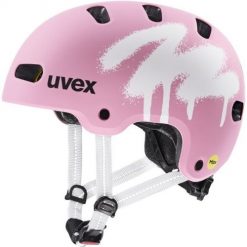 Kask rowerowy dziecięcy UVEX Kid 4 Style MIPS, sprawy strawberry matt. Czerwone akcesoria rowerowe UVEX. Za 276.99 zł.