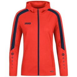 Damska bluza dresowa z kapturem Jako Power. Czerwone bluzy damskie JAKO, bez wzorów, z dresówki, z kapturem. Za 386.50 zł.
