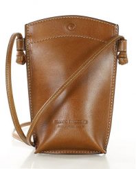 Ekskluzywne etui na telefon mała torebka skórzana MARCO MAZZINI brązowa. Brązowe shopper bag bez wzorów, ze skóry, małe, bez dodatków. Za 357.99 zł.