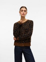 Vero Moda Kardigan w kolorze jasnobrązowo-czarnym rozmiar: M. Brązowe kardigany damskie Vero Moda, m, bez wzorów, z wełny. Za 144.92 zł.