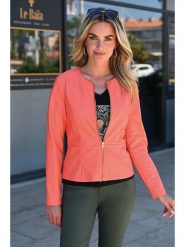 Bleu d'Azur Bluza "Andros" w kolorze pomarańczowym rozmiar: 40. Pomarańczowe bluzy damskie Bleu d'Azur, w ażurowe wzory, bez kaptura. Za 154.43 zł.