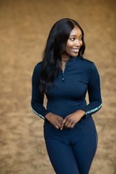 Kurtka jeździecka damska z długimi rękawami i zamkiem 1/4 Equestrian Stockholm M. Niebieskie kurtki damskie EQUESTRIAN STOCKHOLM, m, bez wzorów, bez kaptura. Za 340.00 zł.