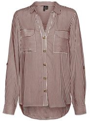 Vero Moda Koszula w kolorze brązowo-białym rozmiar: L. Różowe koszule damskie Vero Moda, l, bez wzorów, z wiskozy, klasyczne, bez kołnierzyka, bez ramiączek. Za 48.39 zł.