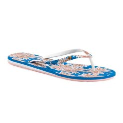 Japonki plażowe damskie ROXY Portofino III. Niebieskie klapki damskie Roxy, bez wzorów, bez obcasa, bez zapięcia. Za 59.99 zł.