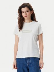 Napapijri T-Shirt NP0A4IP1 Biały Regular Fit. Białe t-shirty damskie Napapijri, l, bez wzorów, z bawełny, bez kołnierzyka. Za 109.99 zł.