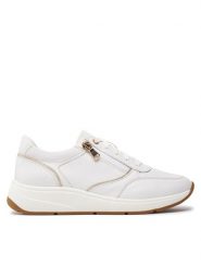 Geox Sneakersy D Cristael D45MXE 00085 C1000 Biały. Białe obuwie sportowe damskie Geox, ze skóry, bez zapięcia. Za 569.99 zł.