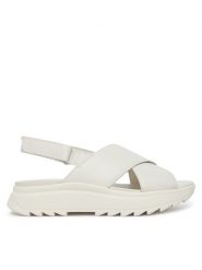 Clarks Sandały DashLite Wish 26186583 Biały. Białe sandały damskie Clarks, bez wzorów, ze skóry, bez obcasa, na płaskiej podeszwie, bez zapięcia. Za 389.99 zł.