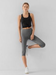 4F Legginsy treningowe 3/4 szybkoschnące damskie XS. Szare legginsy damskie 4F, xs, bez wzorów, z dzianiny. Za 79.99 zł.