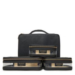 Kosmetyczka Guess. Czarne kosmetyczki damskie Guess, z aplikacjami. Za 219.99 zł.