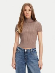 Guess Sweter W5YR04 Z0040 Brązowy Regular Fit. Brązowe swetry klasyczne damskie Guess, m, z syntetyku, bez kołnierzyka. Za 209.99 zł.