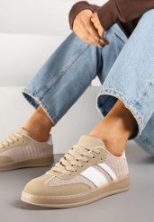 Ciemnobeżowe Sneakersy Typu Kultowe Tenisówki na Półtransparentnej Podeszwie Ulinera. Brązowe obuwie sportowe damskie Born2be, z jeansu, bez zapięcia, tenisowe. Za 84.99 zł.