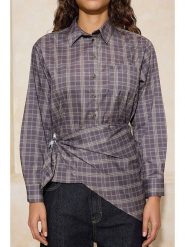 Trendyol Bluzka w kolorze szarym rozmiar: 36. Szare bluzki damskie Trendyol, bez wzorów, bez kołnierzyka, bez ramiączek. Za 95.99 zł.