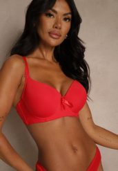 Czerwony Biustonosz o Gładkim Wykończeniu z Kokardką Phiphise. Czerwone biustonosze Renee, bez wzorów. Za 24.99 zł.