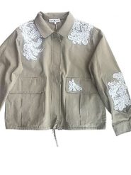 Josephine & Co Kurtka przejściowa "Jeannette" w kolorze oliwkowo-białym rozmiar: 46. Białe kurtki damskie Josephine & Co, bez wzorów, z bawełny, bez kaptura. Za 347.99 zł.