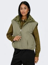 ONLY Dwustronna kamizelka w kolorze zielonym rozmiar: XL. Zielone kamizelki damskie Only, s, bez wzorów, z materiału, bez kaptura. Za 165.99 zł.