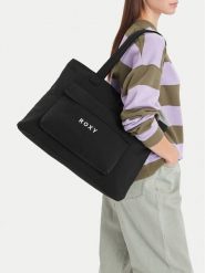 Roxy Torebka WBEOHP-ROXY-MZ-005-10 Czarny. Czarne shopper bag Roxy, bez wzorów, z materiału, bez dodatków. Za 79.99 zł.