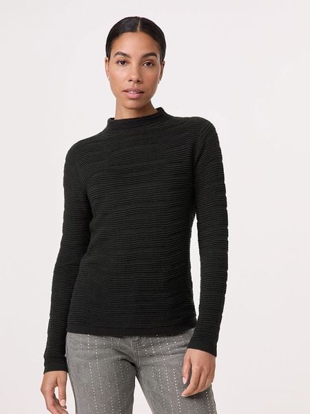 TAIFUN Sweter w kolorze czarnym rozmiar: 44. Czarne swetry klasyczne damskie Taifun, bez kołnierzyka. Za 91.99 zł.