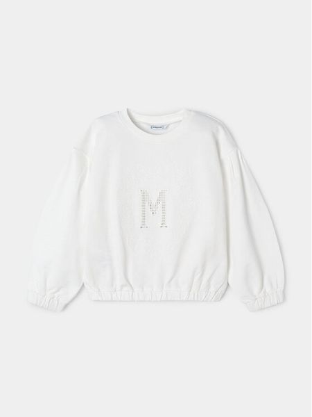 Mayoral Bluza 3468 Écru Regular Fit. Bluzy dziewczęce Mayoral, bez wzorów, z bawełny, bez ramiączek, bez kaptura. Za 129.99 zł.