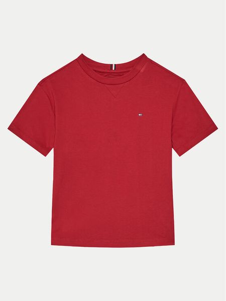 Tommy Hilfiger T-Shirt KB0KB09601 S Czerwony Regular Fit. Czerwone t-shirty i koszulki chłopięce Tommy Hilfiger, bez wzorów, z bawełny, bez kołnierzyka, bez ramiączek. Za 59.99 zł.