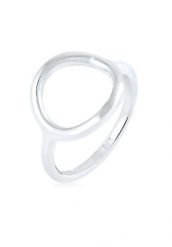 Elli Damski koło okrągły Geo Statement w srebrze 925 Sterling Silver Pierścionki 1 ct. Szare pierścionki damskie Elli, srebrne. Za 279.64 zł.