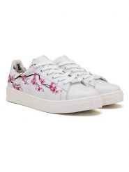 Goby Skórzane sneakersy w kolorze biało-różowym rozmiar: 39. Białe obuwie sportowe damskie Goby, bez zapięcia. Za 329.42 zł.
