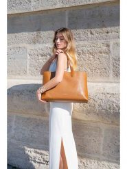 Maison héritage PARIS Skórzany shopper bag "Gianni" w kolorze karmelowym - 48 x 30 x 11 cm rozmiar: onesize. Brązowe shopper bag maison héritage PARIS, bez wzorów, z materiału, na ramię, bez dodatków. Za 393.45 zł.