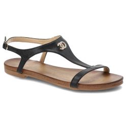 Czarne Sandały S.Barski Wygodne Płaskie Obuwie. Czarne sandały damskie S.BARSKI, z aplikacjami, ze skóry ekologicznej, bez obcasa, na płaskiej podeszwie, bez zapięcia. Za 89.00 zł.