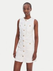 Liu Jo Sukienka jeansowa UA6334 D0275 Biały Regular Fit. Białe sukienki damskie Liu Jo, bez wzorów, z bawełny, bez ramiączek. Za 1,079.00 zł.