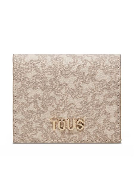 TOUS Portfel Kaos Mini Lines 2002183601 Beżowy. Brązowe portfele damskie tous, bez wzorów, ze skóry. Za 399.99 zł.