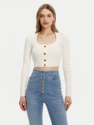 Elisabetta Franchi Kardigan MK53S51E2 Écru Regular Fit. Kardigany damskie Elisabetta Franchi, s, bez wzorów, z wiskozy. Za 669.99 zł.